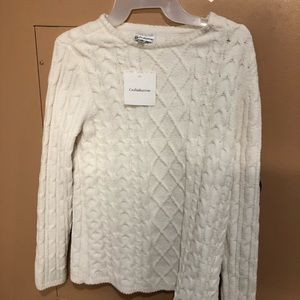 White pattern sweater